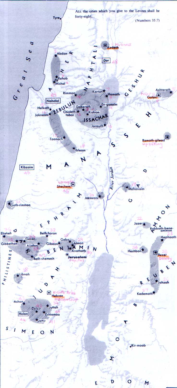 Map of the 49 cities